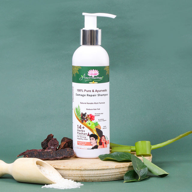 Amrit manthan Anti Hair Fall Damage Repair shampoo— For Volume, Shine & Damage Repair | up to 95% Stronger Hair