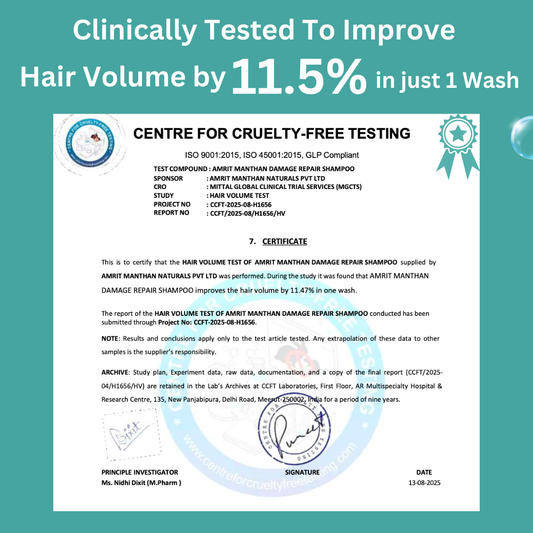 Amrit manthan Anti Hair Fall Damage Repair shampoo— For Volume, Shine & Damage Repair | up to 95% Stronger Hair