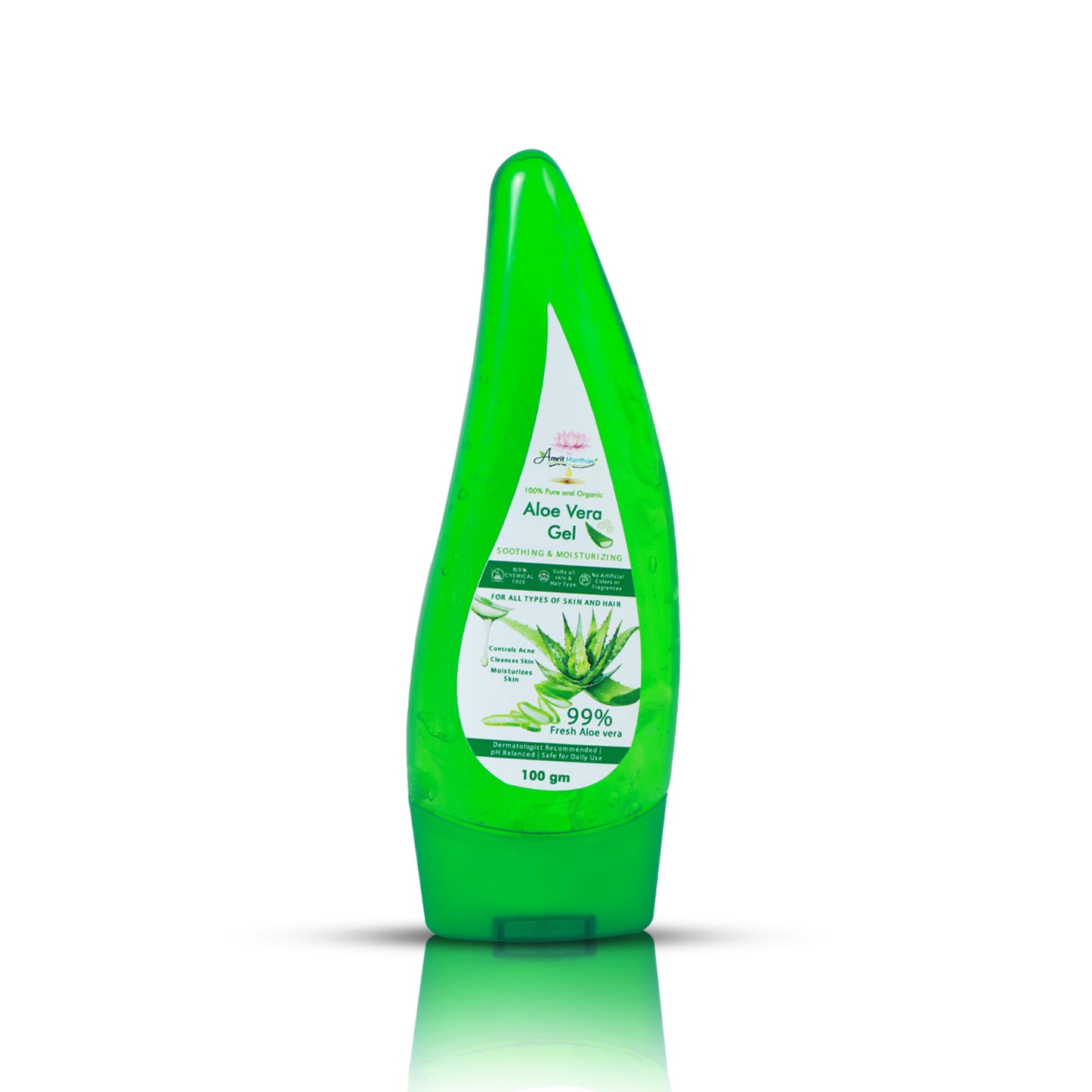 100% Pure and Organic Aloevera Gel As it Is | miracle skin healing Gel - no added colour or fragrance . 100 gram
