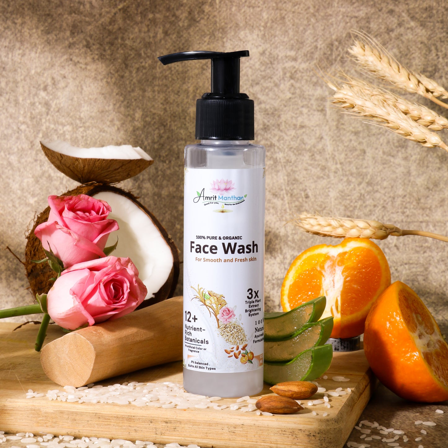 Amrit Manthan Super Brightening Milky Gentle Cleansing Facewash | Fades tan and Gives instant oil free glow