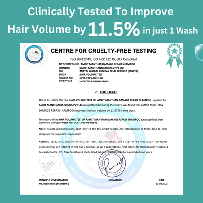 Amrit manthan Anti Hair Fall Damage Repair shampoo— For Volume, Shine & Damage Repair | up to 95% Stronger Hair