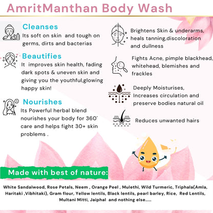 Amrit Manthan 2 in 1 brightening body wash and scrub for Everyday luxurious bath