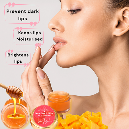 Amrit Manthan Extra Care and Shine 100% natural and edible Lip Balm with Manjhistha and beetroot for intensive lip care.