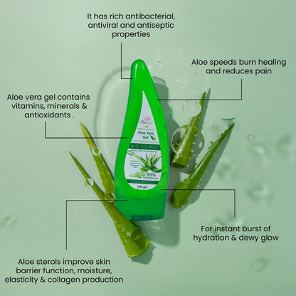 100% Pure and Organic Aloevera Gel As it Is | miracle skin healing Gel - no added colour or fragrance . 100 gram