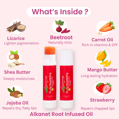 Amrit Manthan Fruity Nourishing  tinted Lipbalm With Beetroot & mango Butter