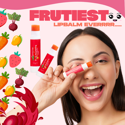 Amrit Manthan Fruity Nourishing  tinted Lipbalm With Beetroot & mango Butter